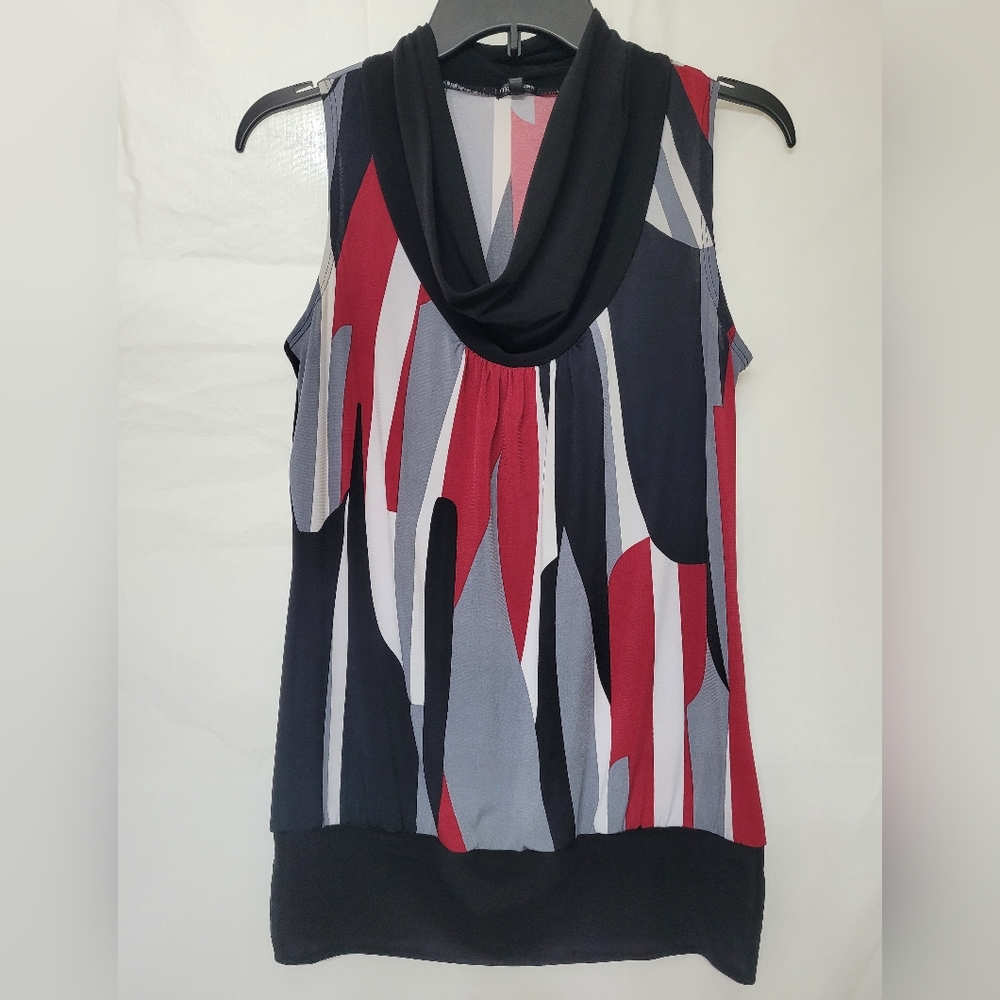 34. MAURICES Women's Cowl Neck Sleeveless Print Top Size S